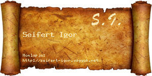 Seifert Igor névjegykártya